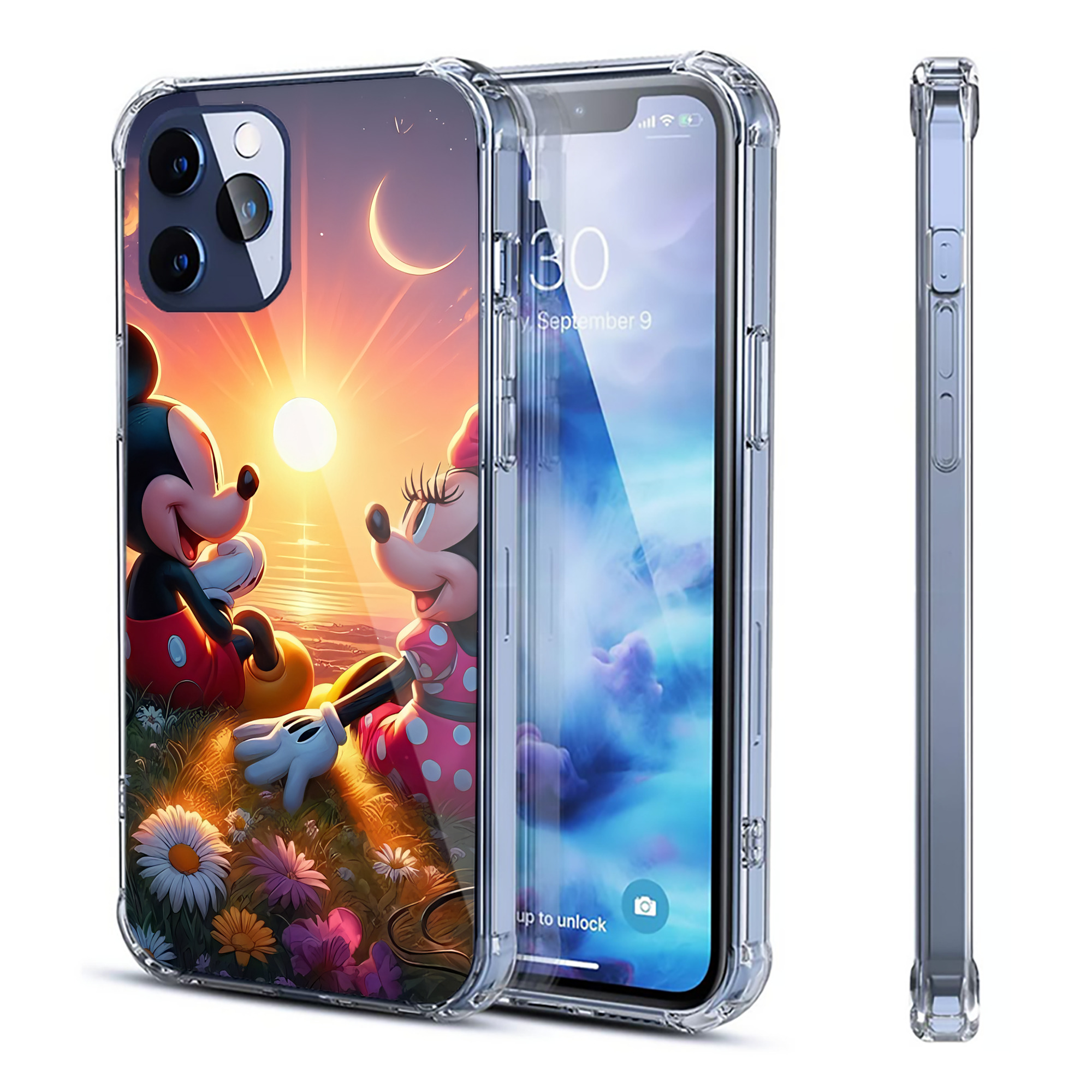 （画像用） ミッキーマウス Mickey Mouse 【iPhone 12シリーズ対応】透明スマホケース（クリアソフトケース）